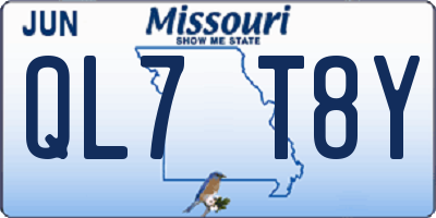 MO license plate QL7T8Y