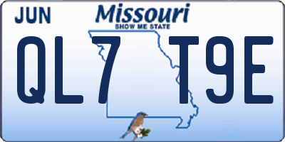 MO license plate QL7T9E