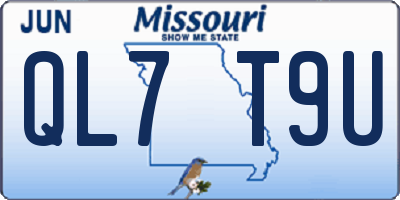 MO license plate QL7T9U