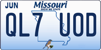 MO license plate QL7U0D