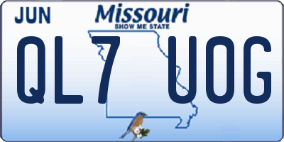 MO license plate QL7U0G