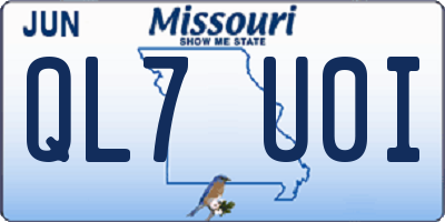 MO license plate QL7U0I
