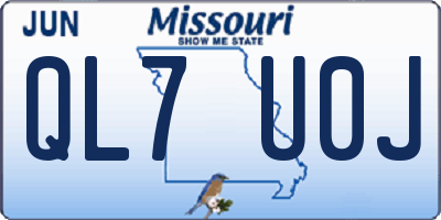 MO license plate QL7U0J