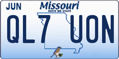 MO license plate QL7U0N