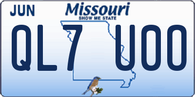 MO license plate QL7U0O