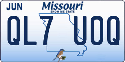 MO license plate QL7U0Q