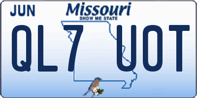 MO license plate QL7U0T