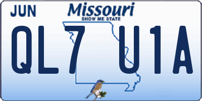 MO license plate QL7U1A