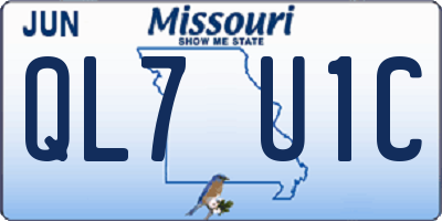 MO license plate QL7U1C