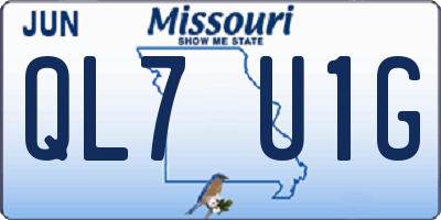 MO license plate QL7U1G