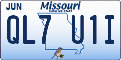 MO license plate QL7U1I