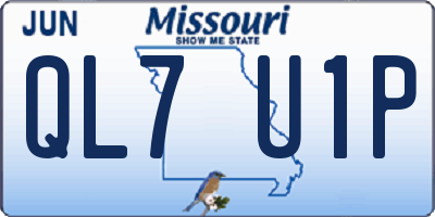MO license plate QL7U1P