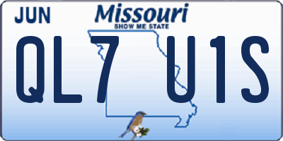 MO license plate QL7U1S