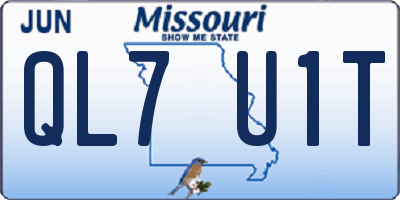 MO license plate QL7U1T
