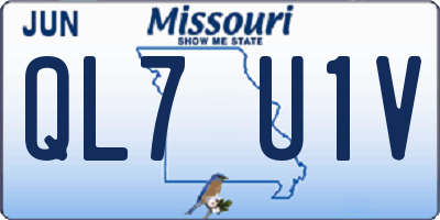 MO license plate QL7U1V