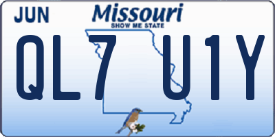 MO license plate QL7U1Y