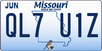 MO license plate QL7U1Z