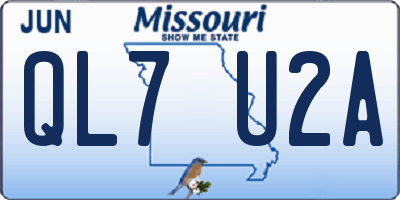 MO license plate QL7U2A