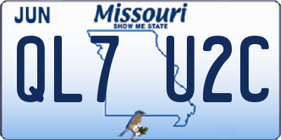 MO license plate QL7U2C