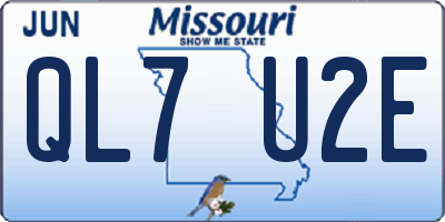 MO license plate QL7U2E
