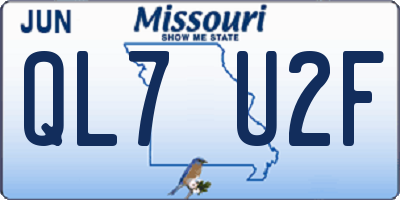 MO license plate QL7U2F