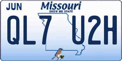 MO license plate QL7U2H
