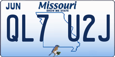 MO license plate QL7U2J