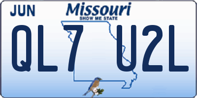 MO license plate QL7U2L