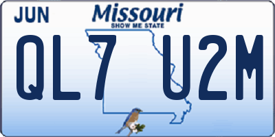 MO license plate QL7U2M