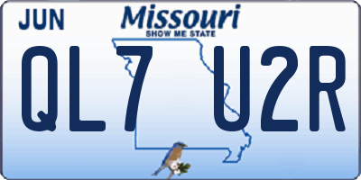 MO license plate QL7U2R