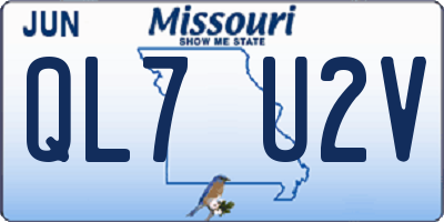 MO license plate QL7U2V