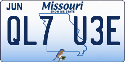 MO license plate QL7U3E