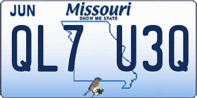 MO license plate QL7U3Q