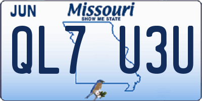 MO license plate QL7U3U