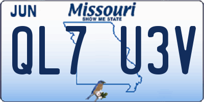 MO license plate QL7U3V