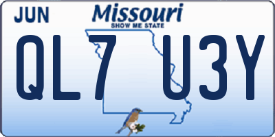 MO license plate QL7U3Y