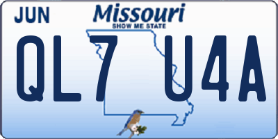 MO license plate QL7U4A