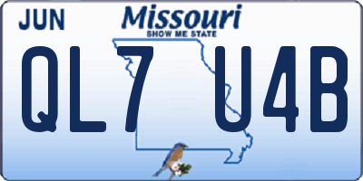 MO license plate QL7U4B