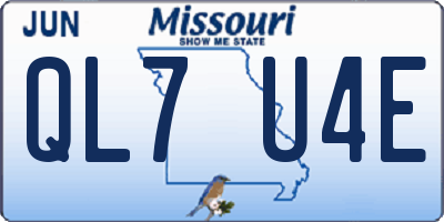 MO license plate QL7U4E