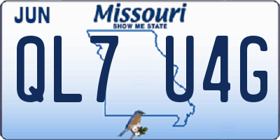 MO license plate QL7U4G