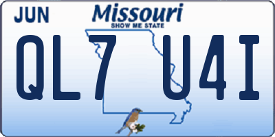 MO license plate QL7U4I