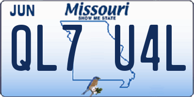 MO license plate QL7U4L