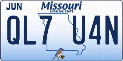 MO license plate QL7U4N