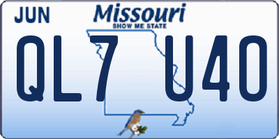 MO license plate QL7U4O