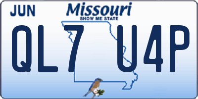MO license plate QL7U4P