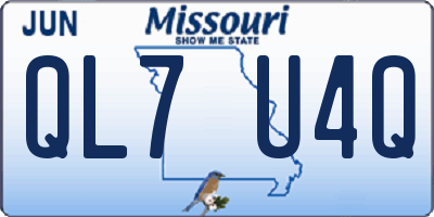 MO license plate QL7U4Q