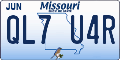 MO license plate QL7U4R