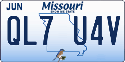 MO license plate QL7U4V