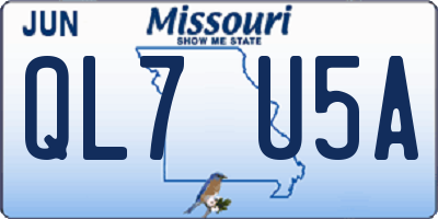 MO license plate QL7U5A