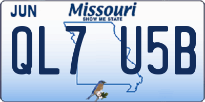 MO license plate QL7U5B